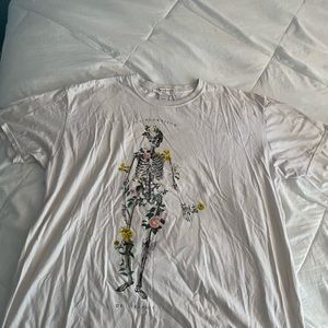 Urban outfitters skeleton white oversized shirt